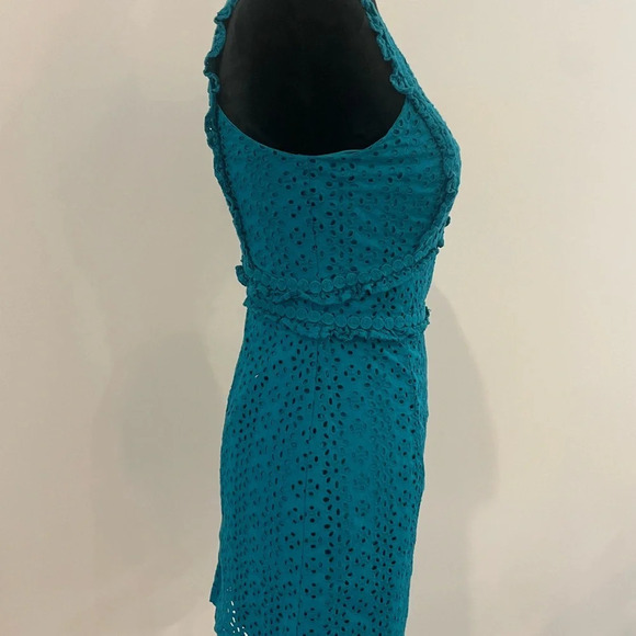 Lilly Pulitzer KAYLEE SHIFT DRESS Tanzanian Teal Petite Petal Eyelet Sz 0 - Picture 5 of 9